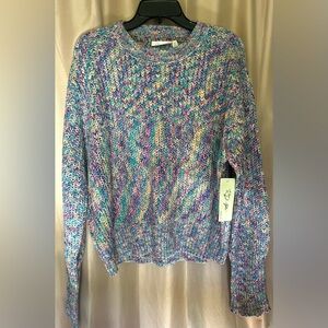 RD Style Blue and Purple Crew Neck Sweater